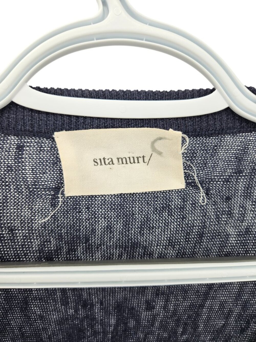 Sita Murt Open Front Waterfall Cardigan Navy Blue Women's 42 U.S. L Minimalist - Picture 6 of 12